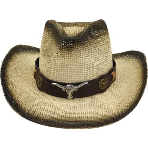 New Linen Men Summer Sun Hats Solid Cool Western Cowboy Hat Outdoor Wide Brim Hat Male Riding Caps For Sun Protection #T1P