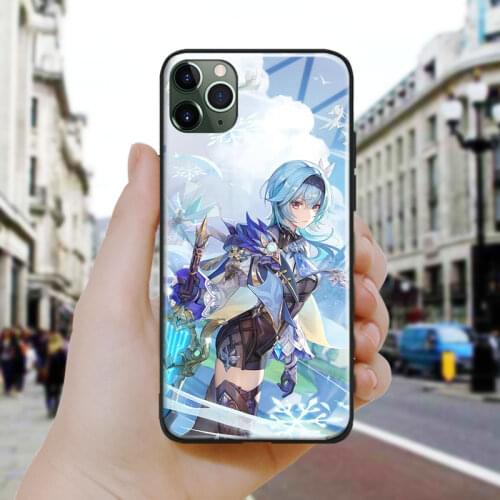 Eula genshin impact Soft Silicone Glass Phone Case Cover Shell For iPhone SE 6 6s 7 8 Plus X XR XS 11 12 Mini Pro Max