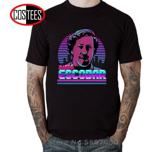 Vintage Miami Hotline design Pablo Escobar T-shirt homme Neon Plata O Plomo T shirts Rainbow The notorious drug El Patron tshirt