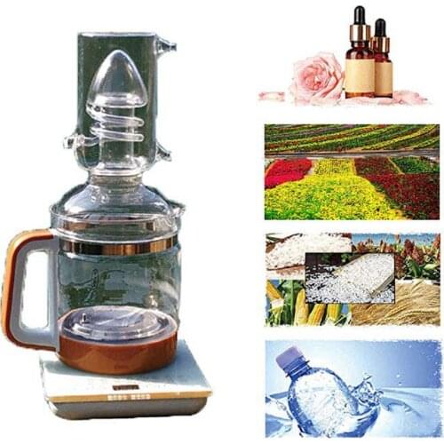 YUEWO 1.8L DIY New Home Glass DIY Electric Heating Moonshine Still Pure Water Distiller Essential Oil Extraction Equipment