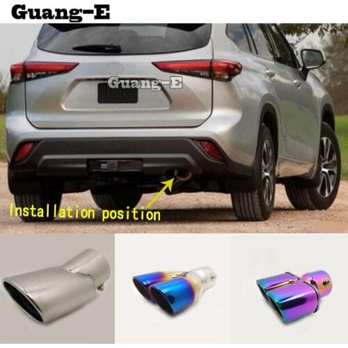 For Toyota Highlander 2021 Car Cover Muffler Exterior Back Pipe Dedicate Exhaust Tip Tail Outlet Ornament 1pcs