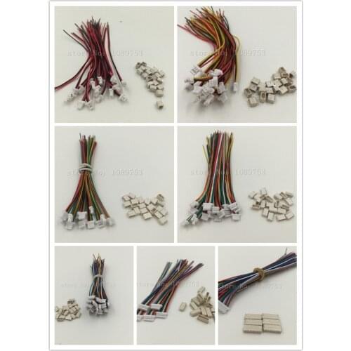 10sets 1.0mm SH1.0mm 2/3/4/5/6/7/8/10P male Connector Wire length 10cm & Female Plug