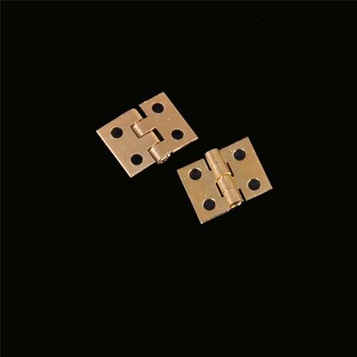 20pcs 8mm*10mm Brass Plated Mini Hinge Small Decorative Jewelry Wooden Box Cabinet Door Hinges with Nails Furniture Accessories