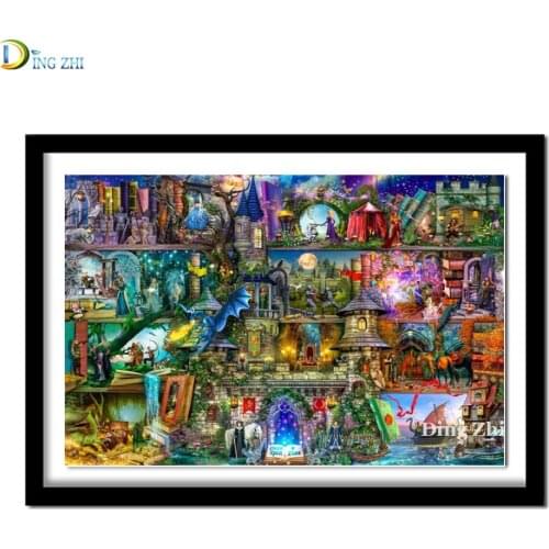 5D Diy Diamond Painting Abstract Art Cartoon Castle Cross Stitch Colorful Diamond Embroidery Full Square Round Drill Home Decor
