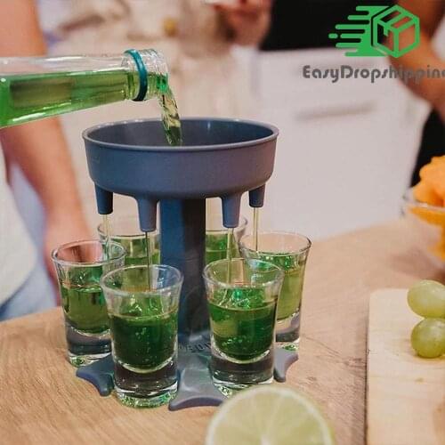 6 Shot Glass Dispenser Holder Wine Whiskey Beer Dispenser Bottle Party Beverage Drinking Games Tools dropshipping