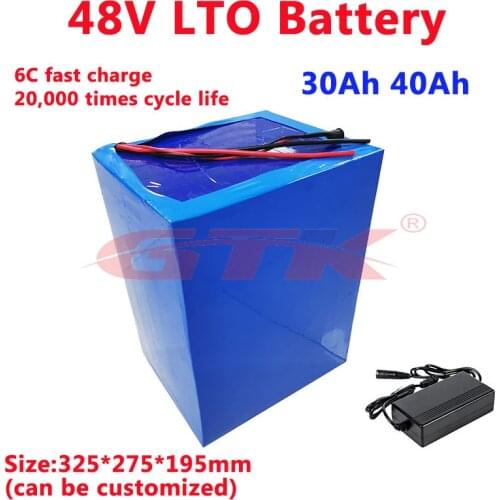 GTK LTO 48V 30Ah 40Ah Lithium Titanate Battery Pack 20000 cycles for Forklift Tricycle Solar system+5A charger