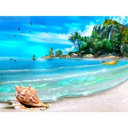Diamond Embroidery Diy Diamond Painting Cross Stitch Kits Diamond Mosaic Seaside shells Full Square Diamond Embroidery CS126