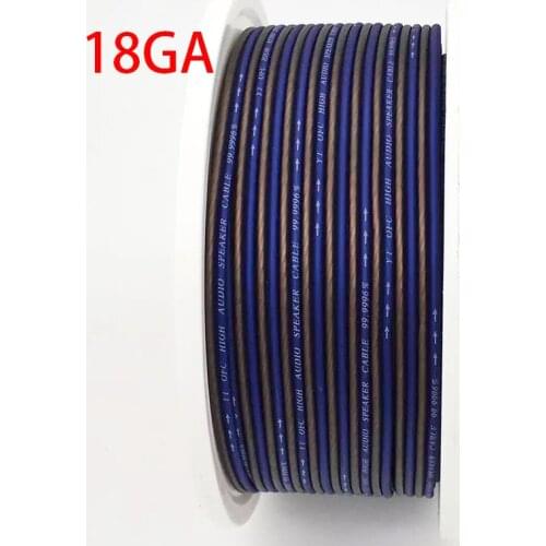 Pure Copper Car Audio Hi-Fi Speaker Cable OFC 18GA 5m 10m 50m Speaker Wire Car Stereo HiFi/Car Audio System Cables Wiring