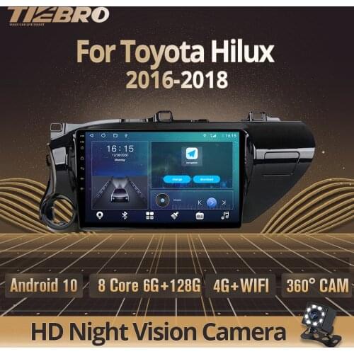 2DIN Android 10.0 Car Radio For Toyota Hilux 2016-2018 GPS Navigation Auto Radio Stereo Receiver Car Multimedia Player Car Audio