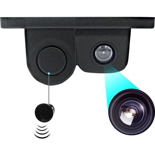 Car Park 2In1 Design Camera Parking Sensor Kit Auto Reversing Rearview Backup Parking Radar 170 Degree Rear View Camera
