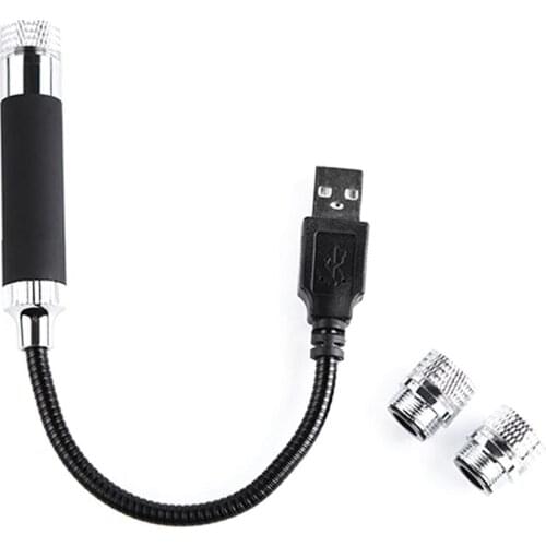 Car USB Star Night Lights Interior Ceiling Lights Atmosphere Light with 3 Pattern Lens for Bedroom Party, Red Light