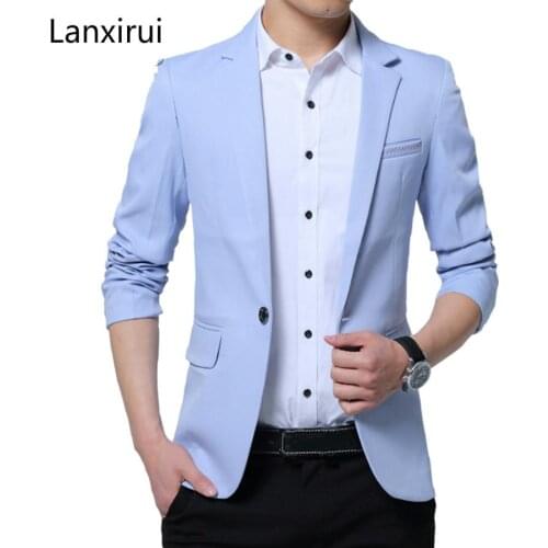 Brand Men 'S Casual Slim Fit Solid Suit Blazer Jacket Men Wedding Dress Blazer Male Black Suit Hombre Blazer Masculino