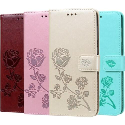 Rose Leather Flip Cover For Samsung Galaxy A10 A10S A20 A20S A20E A30 A40 A50 A70 J4 J6 A6 A8 S8 S9 S10 Plus A7 2018 A30S Case