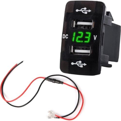 DC 12V 24V Dual USB Car Charger Socket LED Voltmeter Power Adapter For HONDA