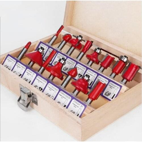 Wood Woodworking Milling Cutter 15Pcs/Set Machines Router Bit for Wood Cutters Carbide Shank Mill Milling Wood Cutter Tools Set