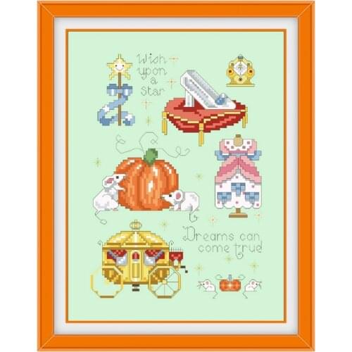 Girls props cross stitch kit cartoon aida fabric 18ct 14ct 11ct light green cotton thread embroidery kits DIY craft set