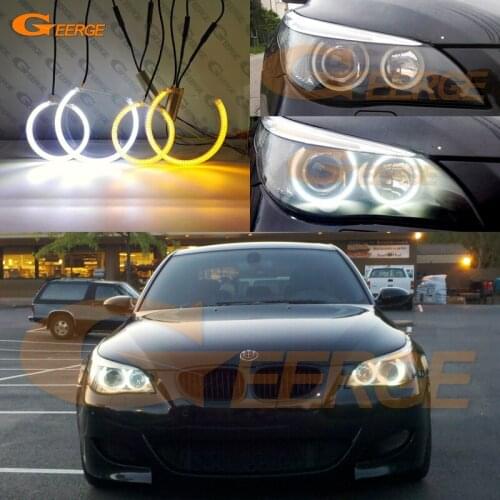 For BMW E60 E61 525I 530I 545I 550I M5 pre lci 2003-2007 Ultra Bright Day Light turn signal light SMD LED Angel Eyes halo rings