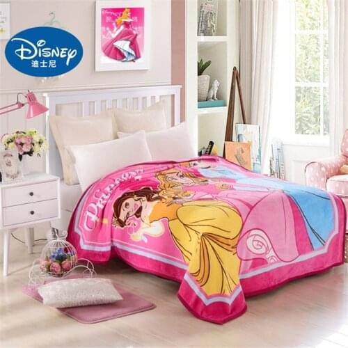 Disney Magic Frozen Princess Flannel Thicken Blanket Plush Queen Size Blankets on Bed / Sofa / Plain Flat Sheet Bedding Throws