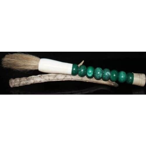 Collection Old Chinese Calligraphy Painting Inlaid Jades Large Brush/12