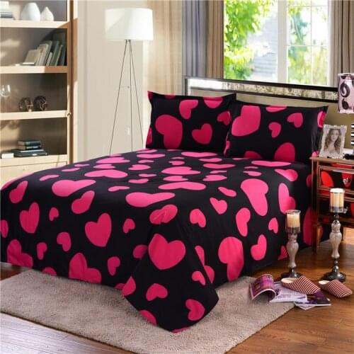 Western Style Bedding Sets Queen Size Rose Red Heart-shaped pillowcase&duvet cover set Cute bird child bedclothes leaf cover