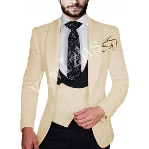 Handsome Groomsmen Wool blend Groom Tuxedos Mens Wedding Dress Man Jacket Blazer Prom Dinner (Jacket+Pants+Tie+Vest) A006