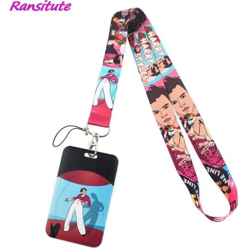 Ransitute R1542 Famous Singer Creative Lanyard Card Holder Student Hanging Neck Phone Lanyard Badge Subway Access Card Holder