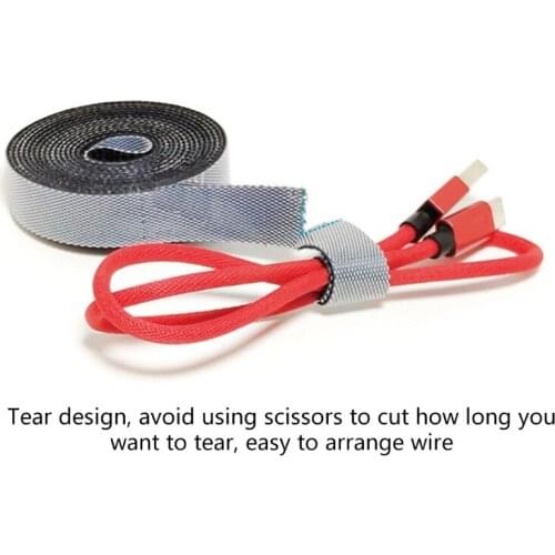 Multipurpose Cable Organizer 1Meter Durable Sticky Hook Tape USBCable Winder Cable Organizer Mouse Ties Wire