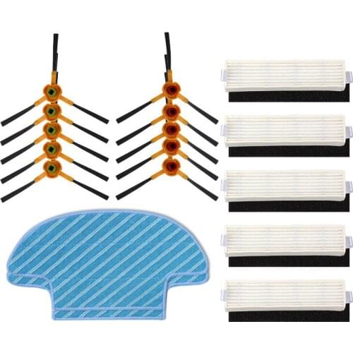 Mop Cloth Filter Sponge Side Brushes Set For Ecovacs Slim Da60 Ecovacs Deebot Slim