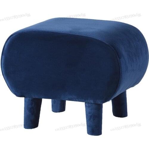 Nordic Net Red Velvet Fabric Shoe Changing Stool Coffee Table Stool Sofa Footrest Test Shoe Pier Low Stool Home Small Bench