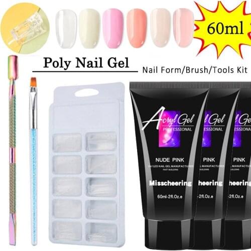 New Poly nail Gel Set Nail Art 6 Colors 60g Nail Gel Crystal Extend UV Nail Gel Extension Acrylic Builder Nail Gel Set
