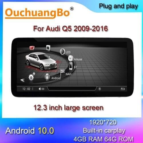 Ouchuangbo Android 10 radio multimedia for 12.3 inch A5 RS4 RS5 A4 b8 S5 S4 2009-2016 head unit with gps navigation 4+64GB
