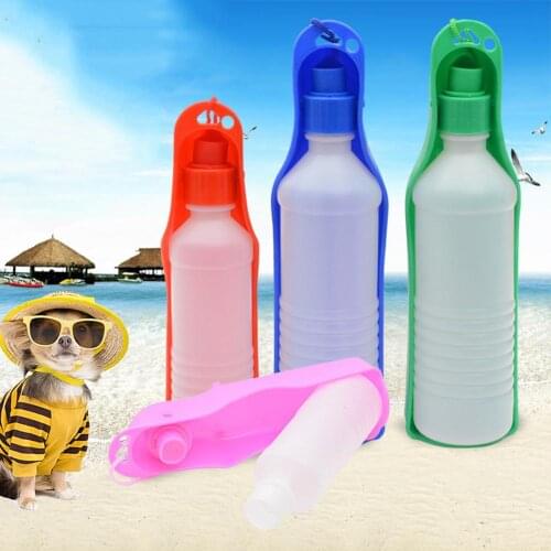 250/500ml Portable Pet Dog Cat Water Dispenser lastic Portable Water Bottle Pets Outdoor Travel Drinking Water Feeder Bottlles