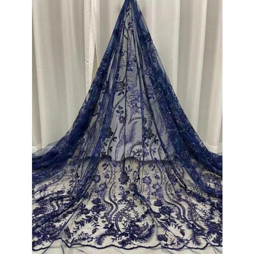 Latest 2021 Handmade Bead Lace Embroidery African Lace Fabric High Quality Lace French Nigerian Mesh Lace Fabrics For Sewing