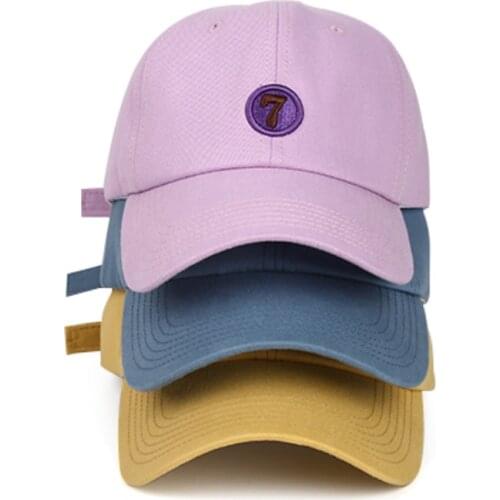 Lucky Number 3 5 7 8 10 11 Embroidery Baseball Cap for Women Men Hat Purple Yellow Beige Black White 6 Colors
