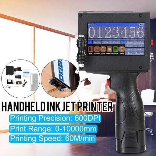 Touch Inkjet Printer Portable Hand Jet Printer For Logo/ Expiry Date/Batch Code/Serial Number/Label/Barcode/QR Code 110V-220V