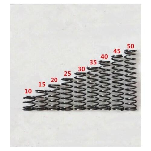 10Pcs 0.5mm Wire Diameter 10mm Outside Diameter 5 10 15 20 25 30 35 40 45 50mm Length Steel Pressure Compression Spring Top Sale