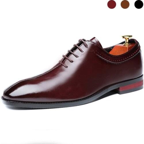 Oxford Genuine Leather Mens Dress Shoes Original Party Wedding Handmade Style Man Shoe Designer Best Men Shoes