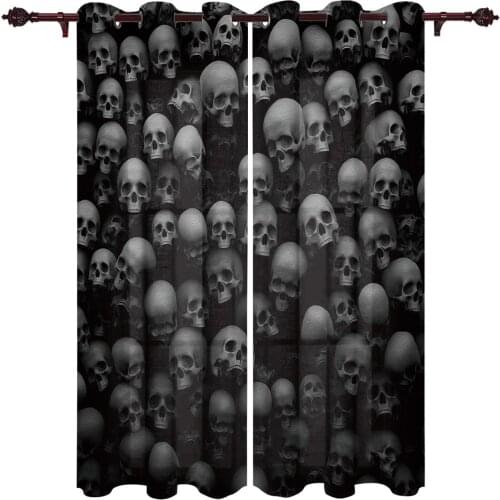 Skull Wall Skull Horror Window Curtains Home Decor Curtains for Living Room Bedroom Kitchen Items
