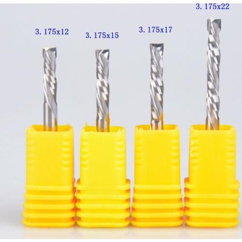 10pc SHK 3.175mm UP &DOWN Cut Two Flutes Spiral Carbide Mill Tool Cutters for CNC Router, Wood End Mill Cutter Bits