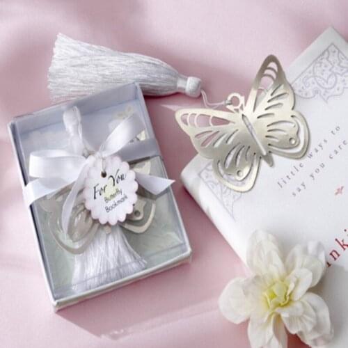 12PCS Book Lovers Collection Metal Butterfly Bookmark For Book Wedding Baby Birthday Party Giveaway Favors