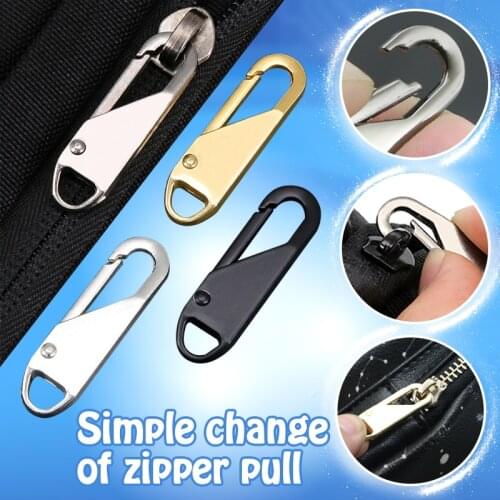 2pcs universal metal zipper puller slider zipper repair kit instant zipper puller suitcase backpack clothes zipper repair tool