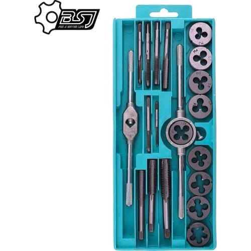 20pcs Multifunction Die Wrench Set Screw Tap Die Set External Thread Cutting Tapping Hand Tool Kit Thread Screwdriver