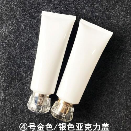 300pcs/lot 100g 100ml White Empty Plastic Squeeze Bottle Cosmetic Facial Cleanser Hand Cream Soft Tube