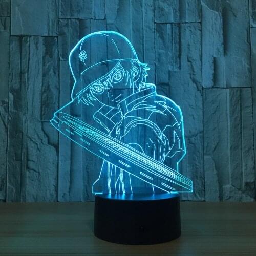 Tennis Prince 3d Night Light LED 7 Color Changing Tennis Hat LED Boy Table Lamp Instruments Furnishing Bedroom Lamp As GIFT