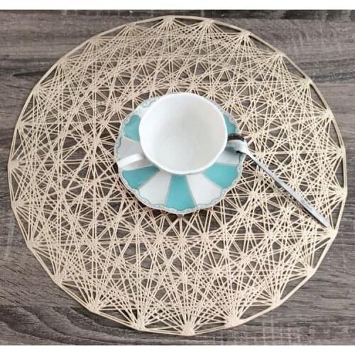 5pcs 38cm Round Coaster Insulation Table Mats Pads Plastic Table Placemat Non-slip Mats Coffee Tea Place Mats Kitchen Decoration
