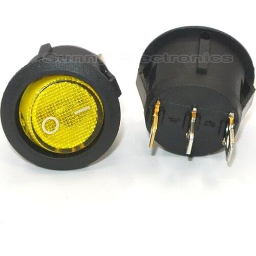 5pcs On/Off Yellow LED Lighted Round Rocker Switch Car Dash Dashboard BoatTruck RV Boat ATV Home