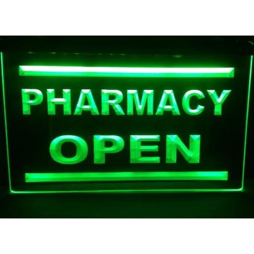 Pharmacy Drug Stores Display OPEN NEW carving signs Bar LED Neon Sign