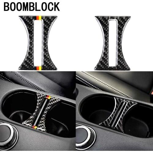 LHD RHD Carbon Fiber car accessories console interior cup holder slot car sticker For Mercedes W169 W117 W156 A Class CLA GLA