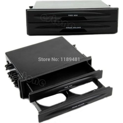Car Styling Double Din Radio Pocket Drink-Cup Holder + Storage Box For Universal Car truck