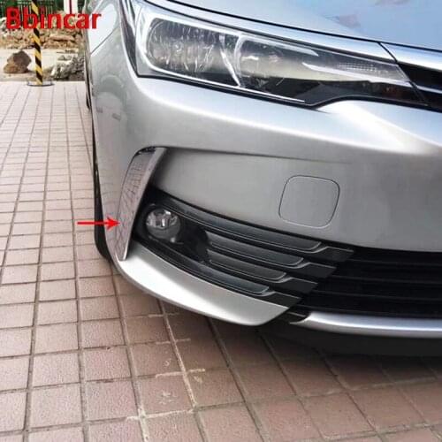 Bbincar ABS Chrome Front FogLight Eyebrow Strips Moulding Cover Car Accessories Styling 2pcs For Toyota Corolla 2017 Facelift
